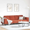 Sofa Czerwono-pomarańczowy 250 x 77 x 76 cm Tkanina sztruksowa