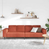 Sofa Czerwono-pomarańczowy 250 x 77 x 76 cm Tkanina sztruksowa