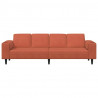Sofa Czerwono-pomarańczowy 250 x 77 x 76 cm Tkanina sztruksowa