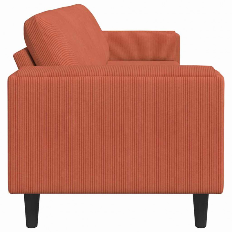 Sofa Czerwono-pomarańczowy 250 x 77 x 76 cm Tkanina sztruksowa