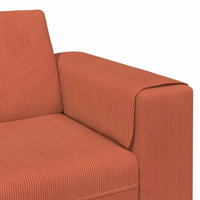 Sofa Czerwono-pomarańczowy 250 x 77 x 76 cm Tkanina sztruksowa