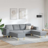 Sofa do salonu 3 pcs Jasnoszary Poliester
