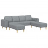 Sofa do salonu 3 pcs Jasnoszary Poliester