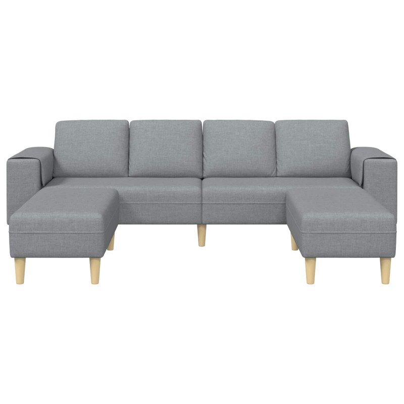 Sofa do salonu 3 pcs Jasnoszary Poliester