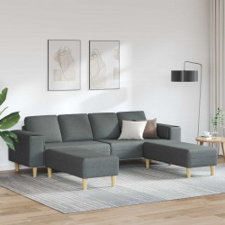 Sofa do salonu 3 pcs Ciemnoszary Poliester