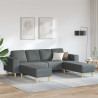 Sofa do salonu 3 pcs Ciemnoszary Poliester