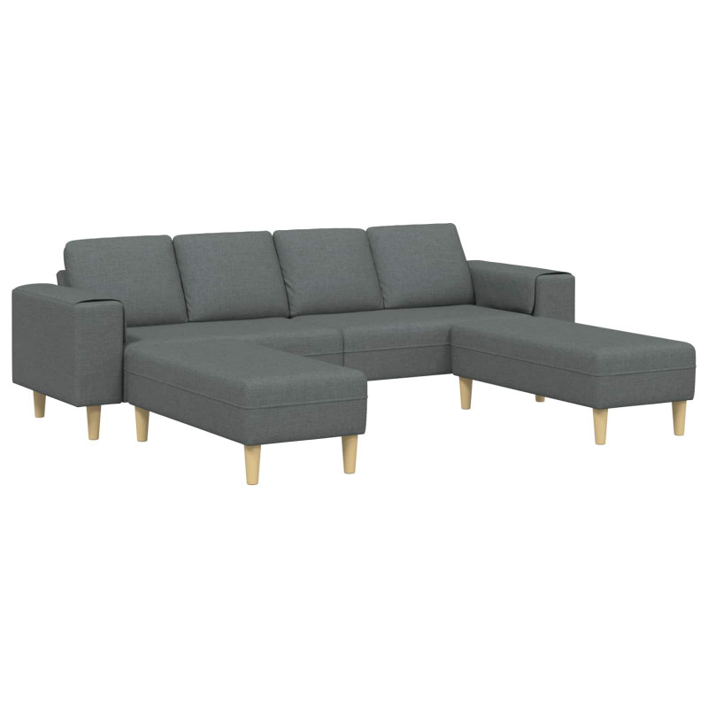 Sofa do salonu 3 pcs Ciemnoszary Poliester