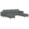 Sofa do salonu 3 pcs Ciemnoszary Poliester