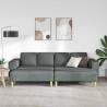 Sofa do salonu 3 pcs Ciemnoszary Poliester