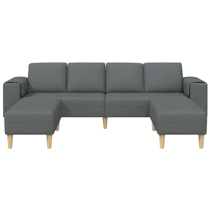 Sofa do salonu 3 pcs Ciemnoszary Poliester