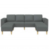 Sofa do salonu 3 pcs Ciemnoszary Poliester