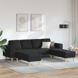 Sofa do salonu 3 pcs Czarny Poliester