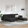 Sofa do salonu 3 pcs Czarny Poliester