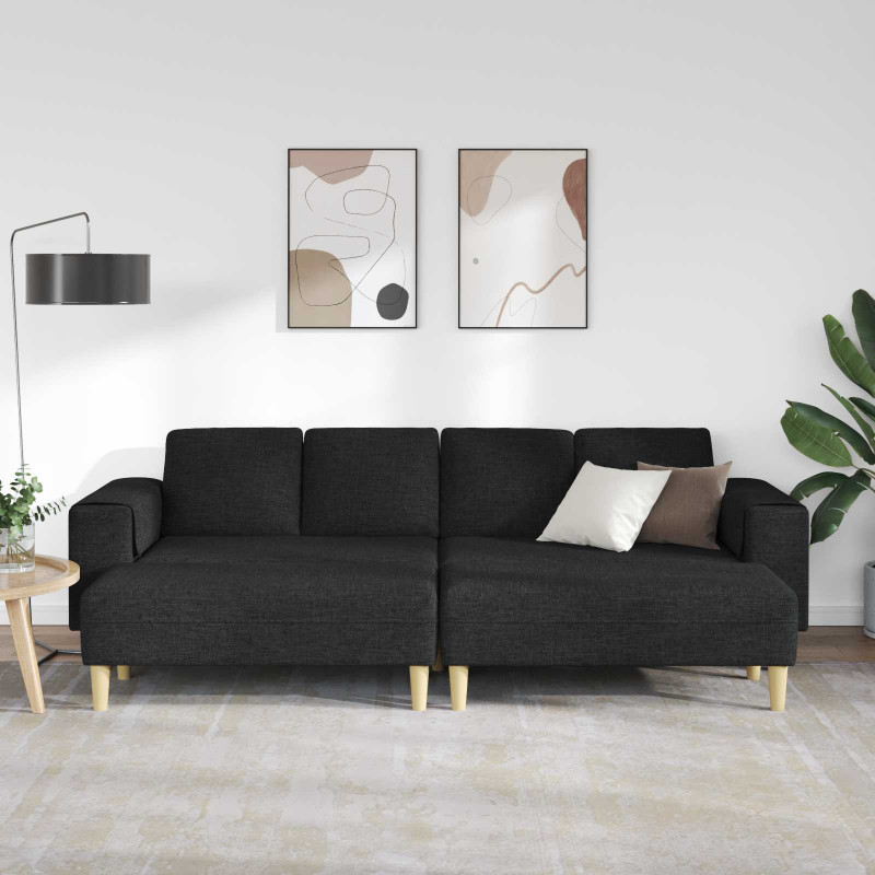 Sofa do salonu 3 pcs Czarny Poliester