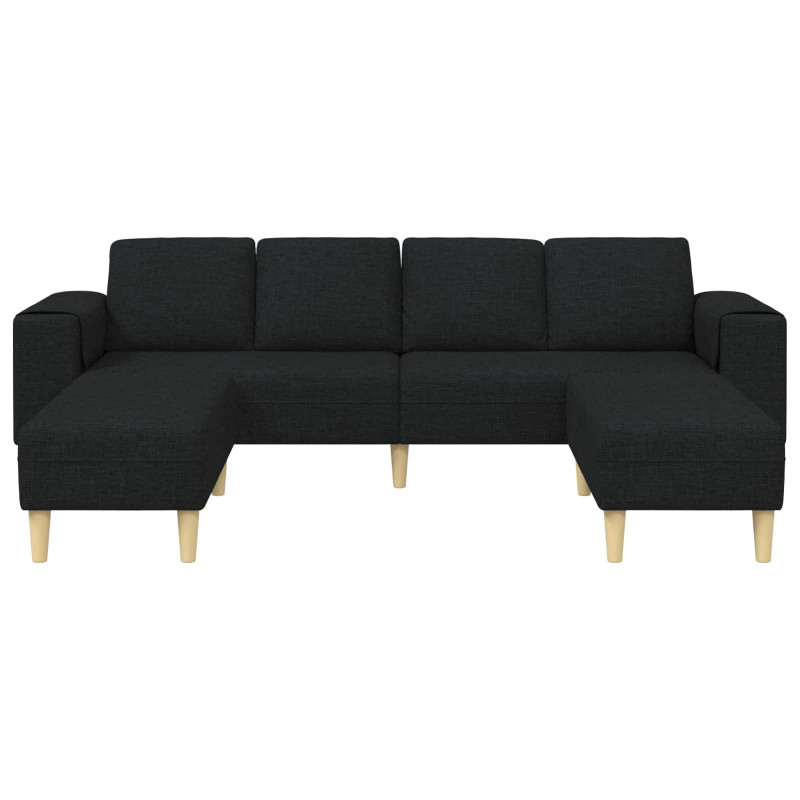 Sofa do salonu 3 pcs Czarny Poliester