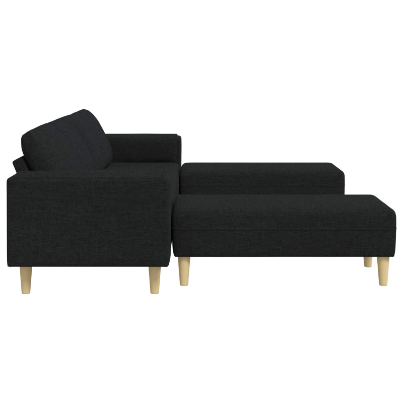 Sofa do salonu 3 pcs Czarny Poliester