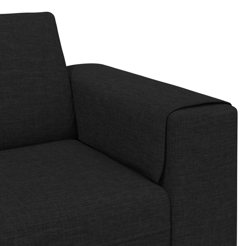 Sofa do salonu 3 pcs Czarny Poliester