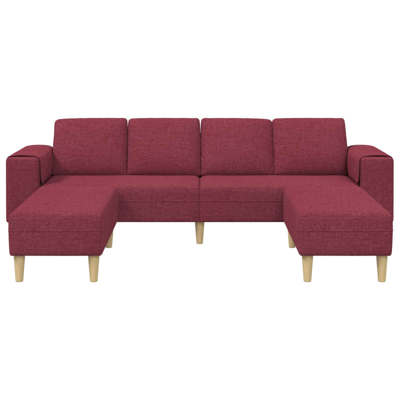 Sofa do salonu 3 pcs Czerwone wino Poliester