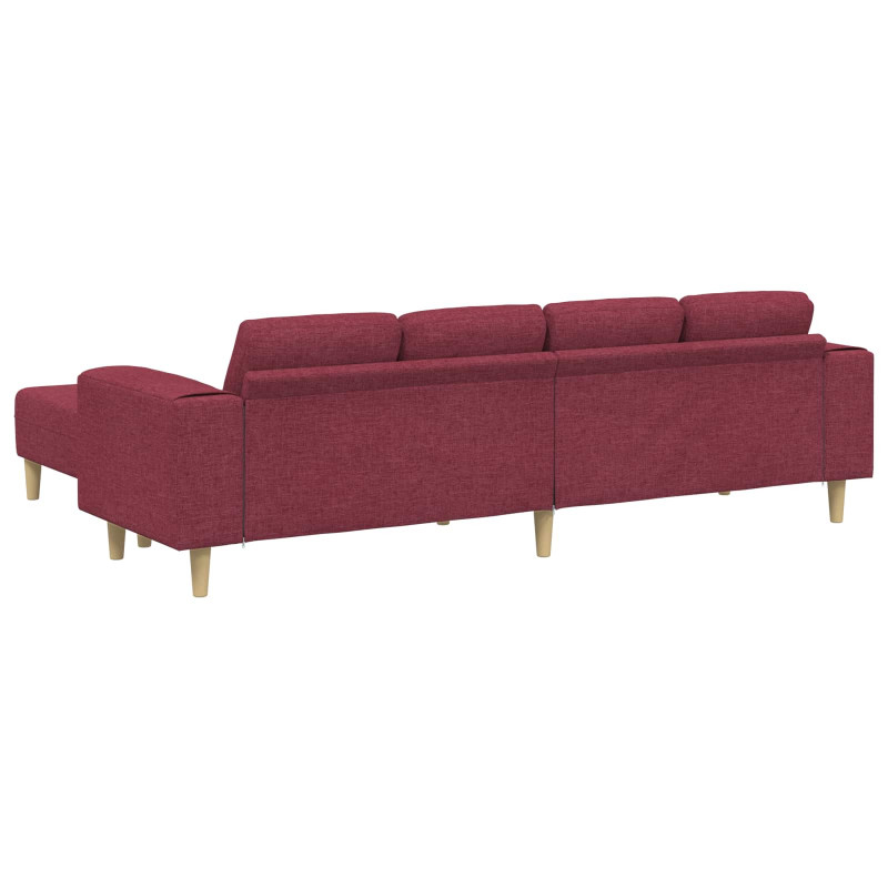 Sofa do salonu 3 pcs Czerwone wino Poliester
