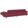 Sofa do salonu 3 pcs Czerwone wino Poliester