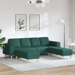 Sofa do salonu 3 pcs Ciemna zieleń Poliester