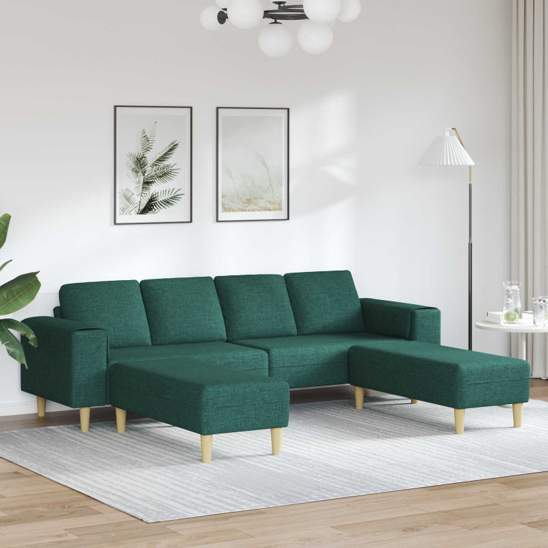 Sofa do salonu 3 pcs Ciemna zieleń Poliester