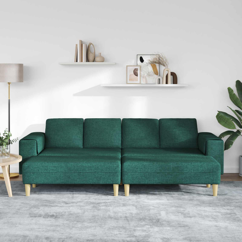Sofa do salonu 3 pcs Ciemna zieleń Poliester