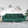 Sofa do salonu 3 pcs Ciemna zieleń Poliester