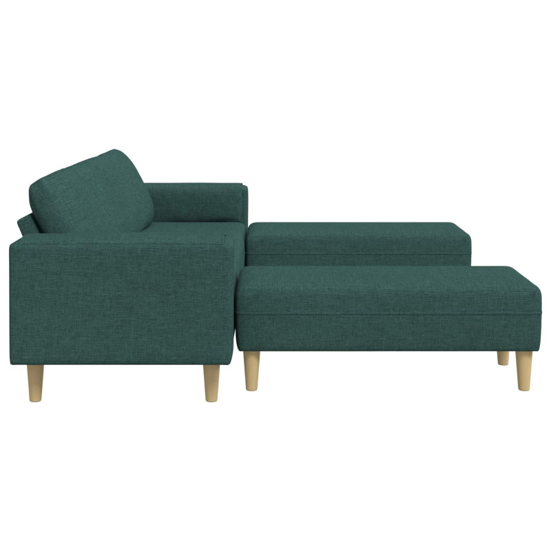 Sofa do salonu 3 pcs Ciemna zieleń Poliester