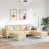 Sofa do salonu 3 pcs Kremowy Poliester