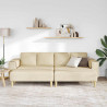Sofa do salonu 3 pcs Kremowy Poliester