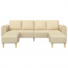 Sofa do salonu 3 pcs Kremowy Poliester