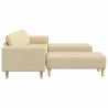 Sofa do salonu 3 pcs Kremowy Poliester