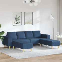 Sofa do salonu 3 pcs Niebieski Poliester