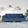 Sofa do salonu 3 pcs Niebieski Poliester