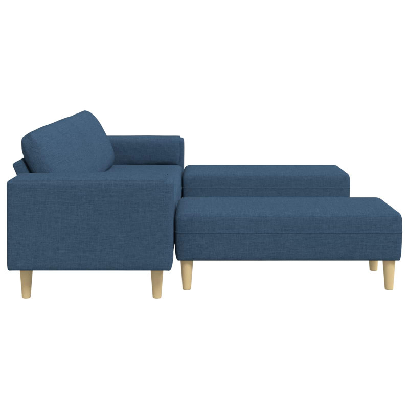 Sofa do salonu 3 pcs Niebieski Poliester