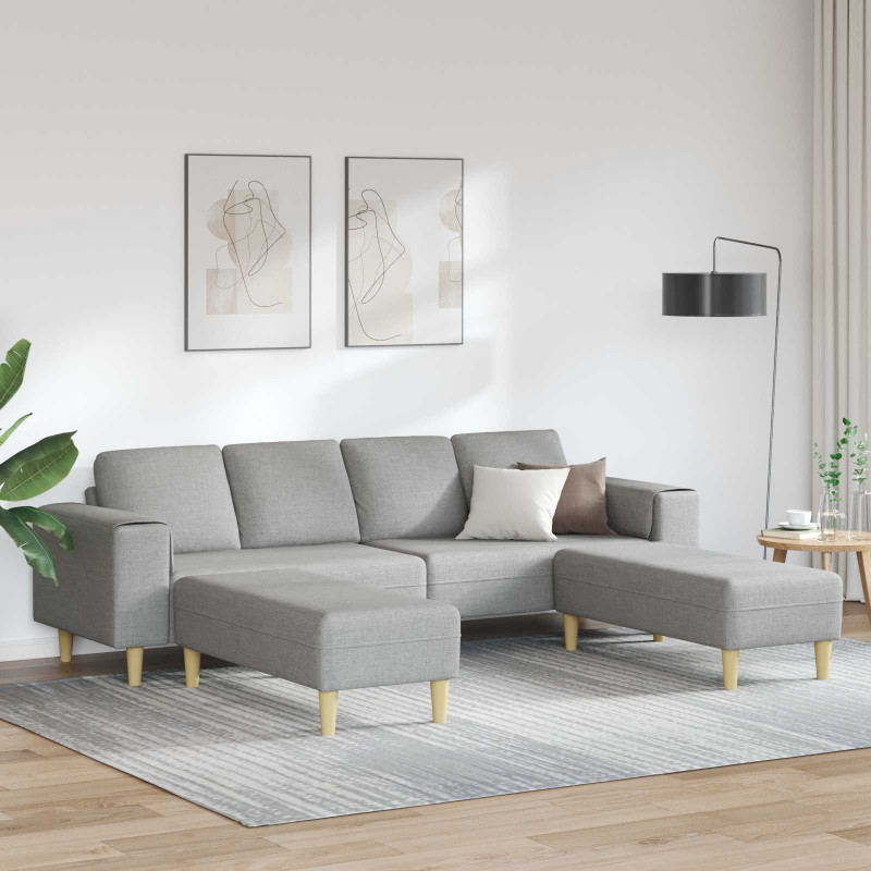 Sofa do salonu 3 pcs Szary chmur Poliester