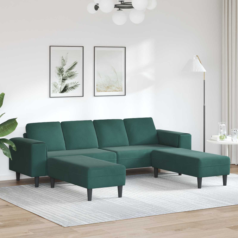 Sofa do salonu 3 pcs Ciemna zieleń
