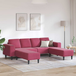 Sofa do salonu 3 pcs Czerwone wino