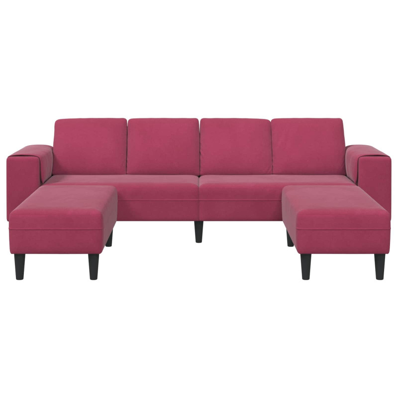 Sofa do salonu 3 pcs Czerwone wino