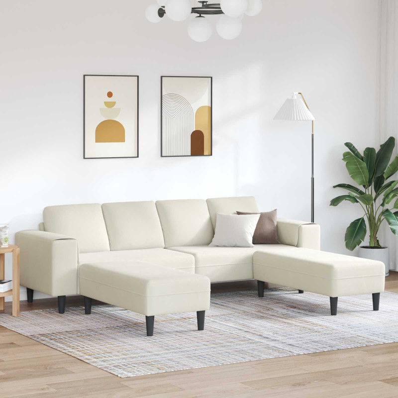 Sofa do salonu 3 pcs Kremowy