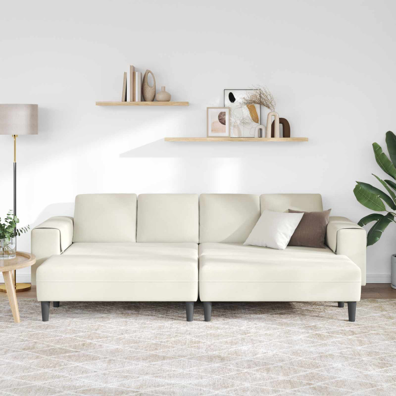 Sofa do salonu 3 pcs Kremowy