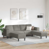 Sofa z poduszką Jasnoszary 250 x 188 x 76 cm Tkanina sztruksowa