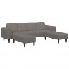 Sofa z poduszką Jasnoszary 250 x 188 x 76 cm Tkanina sztruksowa