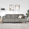 Sofa z poduszką Jasnoszary 250 x 188 x 76 cm Tkanina sztruksowa