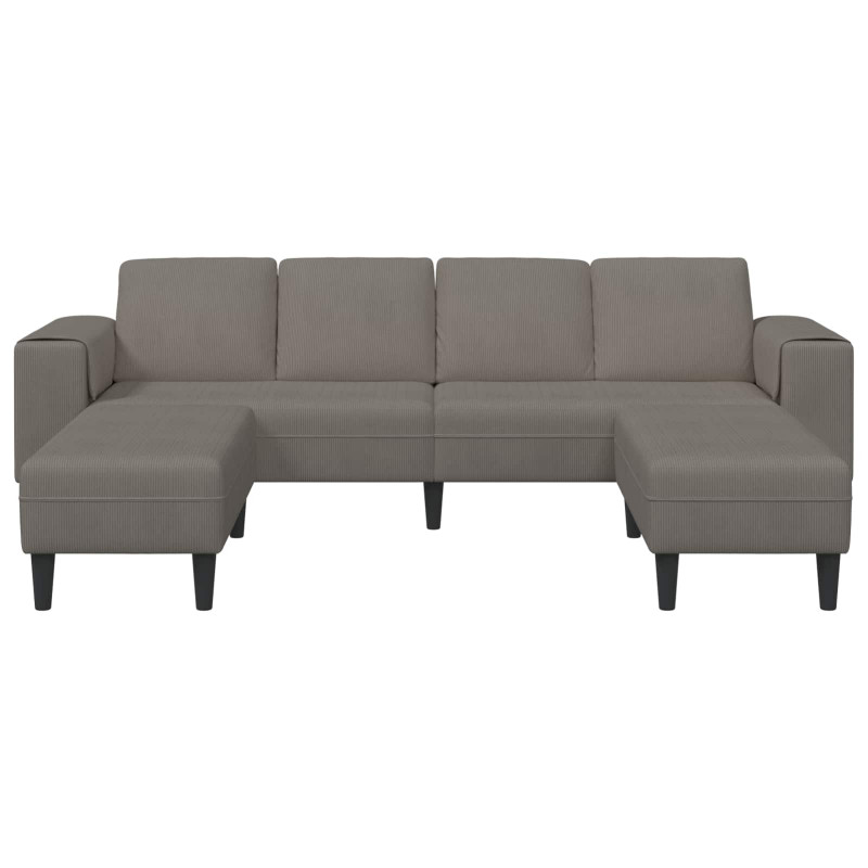 Sofa z poduszką Jasnoszary 250 x 188 x 76 cm Tkanina sztruksowa