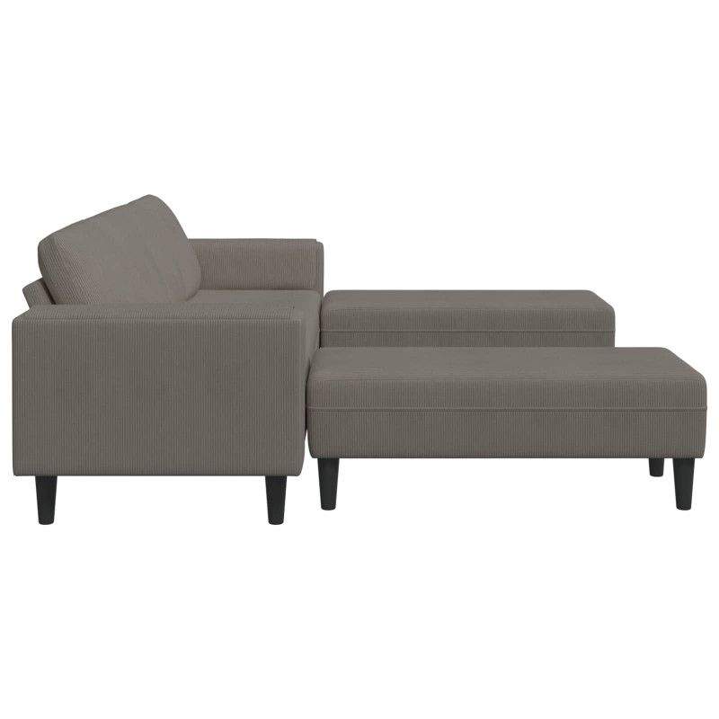 Sofa z poduszką Jasnoszary 250 x 188 x 76 cm Tkanina sztruksowa