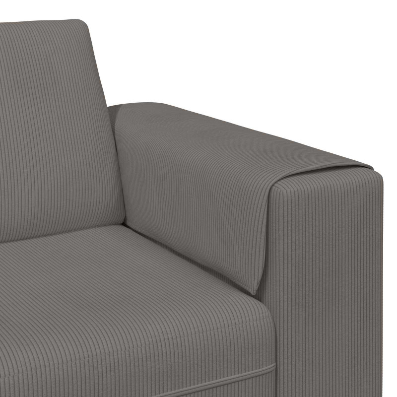 Sofa z poduszką Jasnoszary 250 x 188 x 76 cm Tkanina sztruksowa