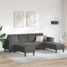 Sofa Ciemnoszary 250 x 188 x 76 cm Tkanina sztruksowa