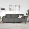 Sofa Ciemnoszary 250 x 188 x 76 cm Tkanina sztruksowa